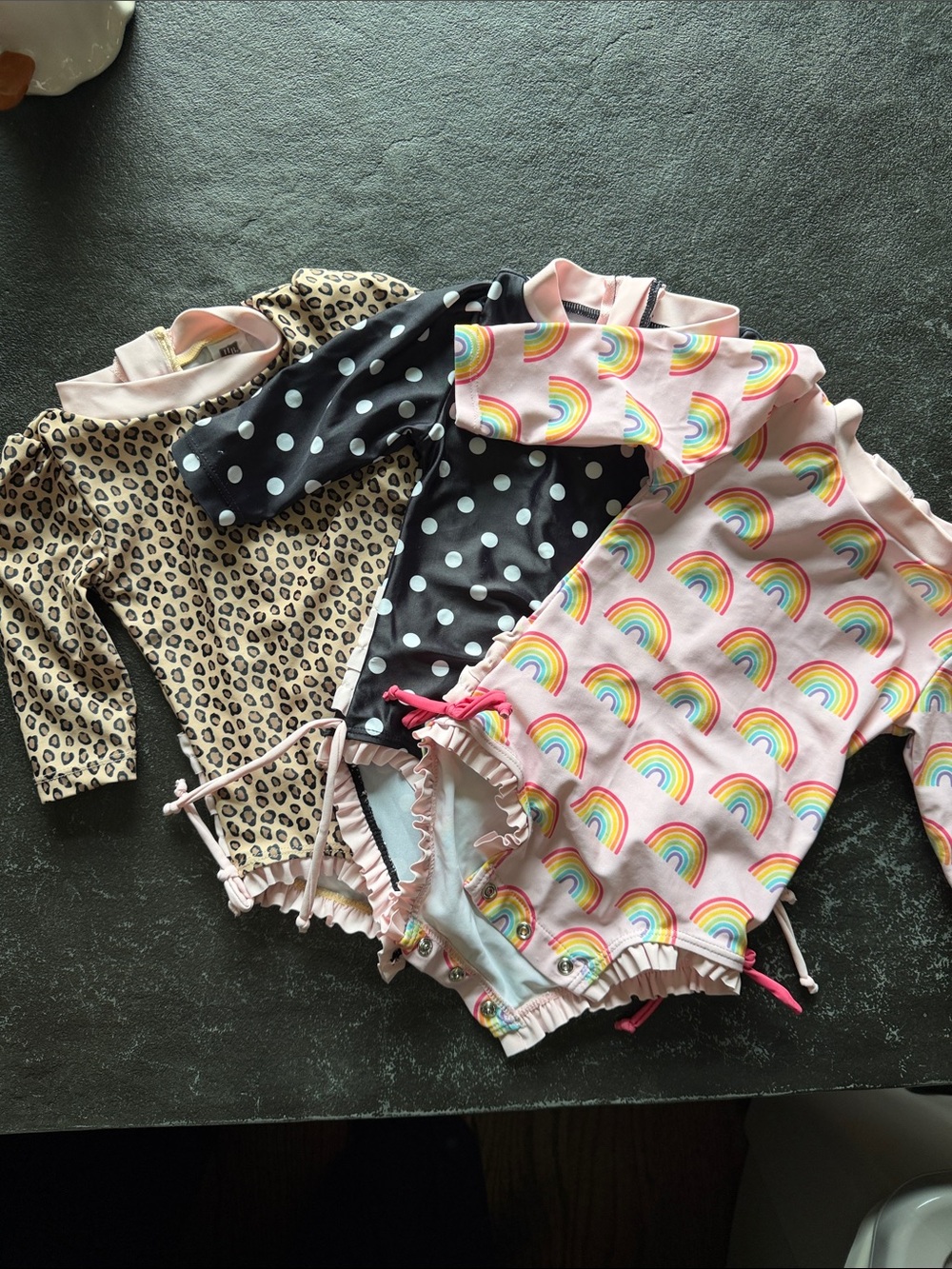 Baby Long sleeve bathing suits with ruffles
